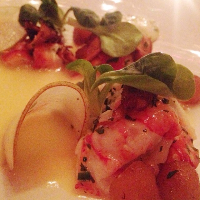 Lobster, Chanterelle Mushroom, Pear, Vanilla from Pearl & Ash on #foodmento http://foodmento.com/dish/13310