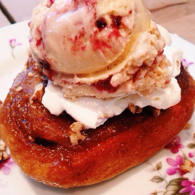Sticky Bun With Peanut Butter & Jelly Ice Cream from OddFellows Ice Cream Co. on #foodmento http://foodmento.com/dish/13382