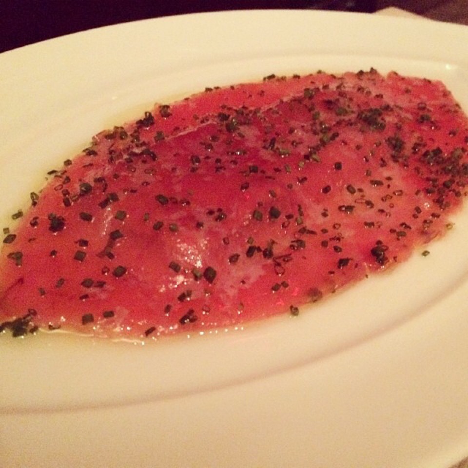 Yellowfin Tuna, Foie Gras, Toasted Baguette at Le Bernardin on #foodmento http://foodmento.com/place/1246