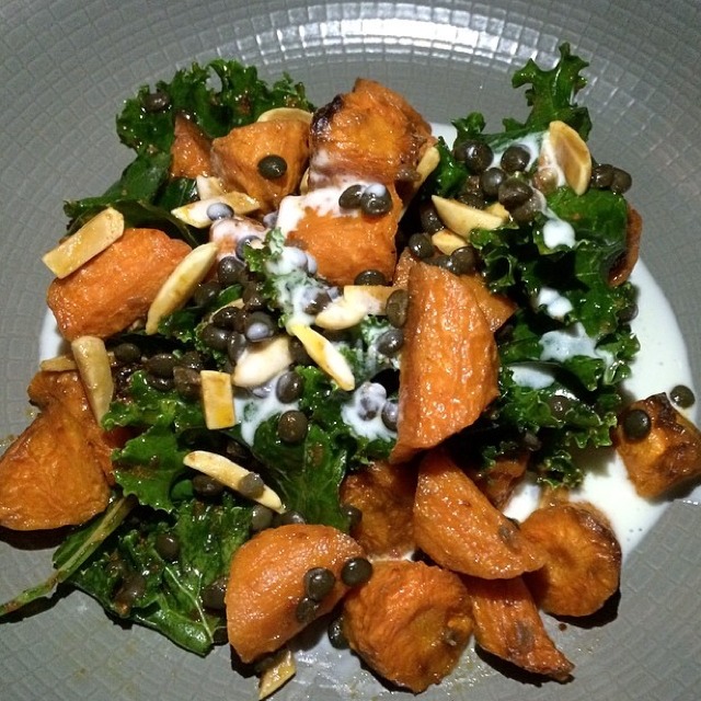Roasted Carrot Salad, Harissa, Kale... from Beautique on #foodmento http://foodmento.com/dish/14778