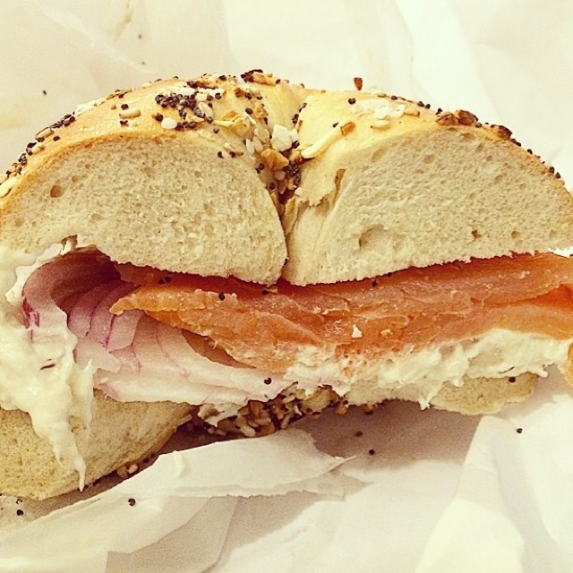 Everything Bagel With Whitefish, Lox, Onion at Tompkins Square Bagels on #foodmento http://foodmento.com/place/3457