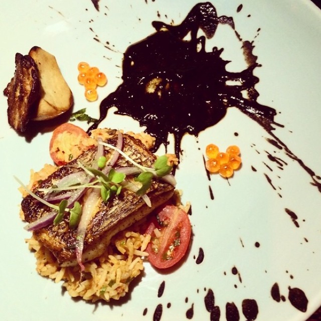 Black Sea Bass, Recado Negro, Mezcal Mushroom Rice at The Black Ant on #foodmento http://foodmento.com/place/3485
