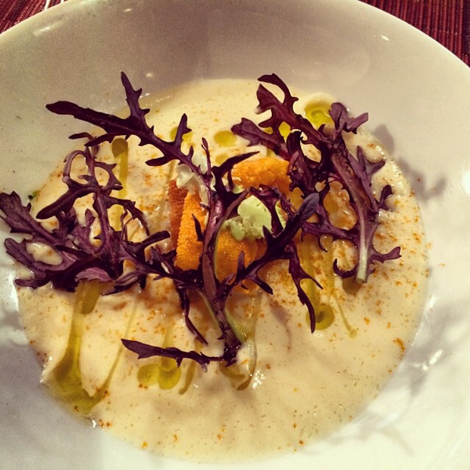 Cauliflower Soup, Uni, Brioche, Radish, Bottarga at Hearth on #foodmento http://foodmento.com/place/357