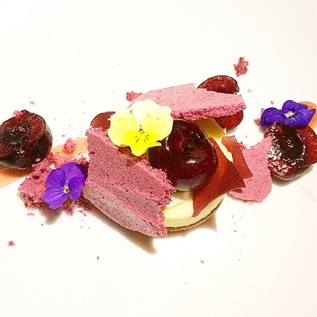 Summer Cherries, Mascarpone, Hibiscus from Piora on #foodmento http://foodmento.com/dish/14503