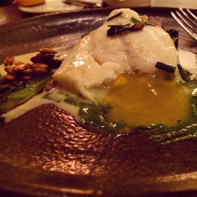 Baked Turbot, Organic Egg Yolk... at Bâtard (CLOSED)  on #foodmento http://foodmento.com/place/3643