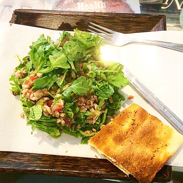 Farro Salad (Swordfish, Smoked Eggplant...) from Gaia Italian Cafe (CLOSED) on #foodmento http://foodmento.com/dish/16386