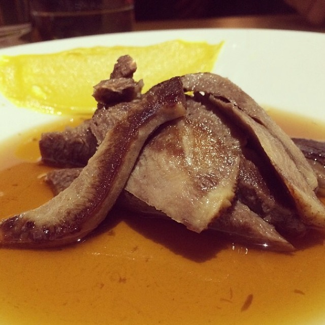 Braised Ox Tongue, Beef Broth, Hot Mustard at Ivan Ramen on #foodmento http://foodmento.com/place/3674