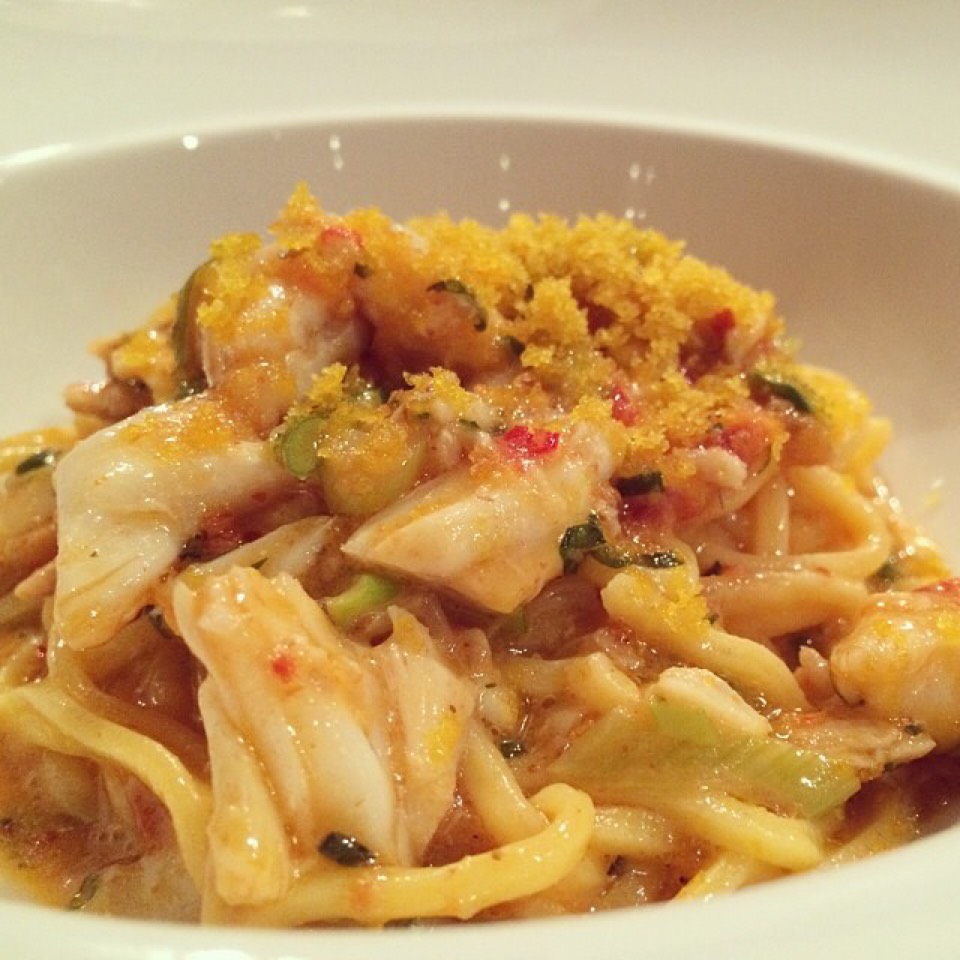 Spaghetti (Blue Crab, Lemon, Bottarga, Chilies) at Ai Fiori on #foodmento http://foodmento.com/place/3698