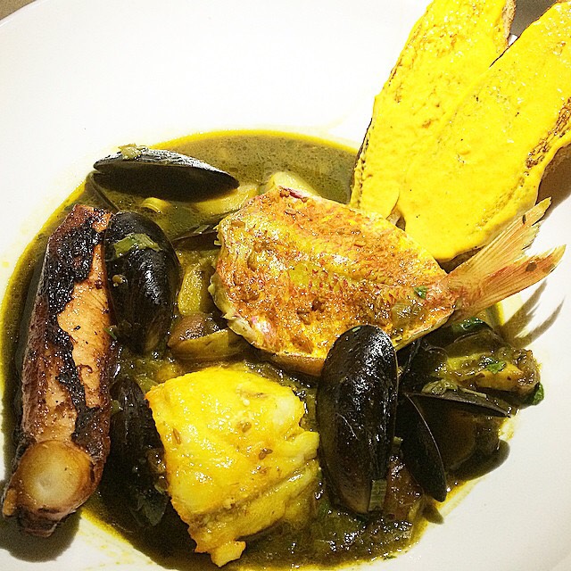 Bouillabaisse Noire (Rouget, Octopus, Rouille) at Dirty French on #foodmento http://foodmento.com/place/4452