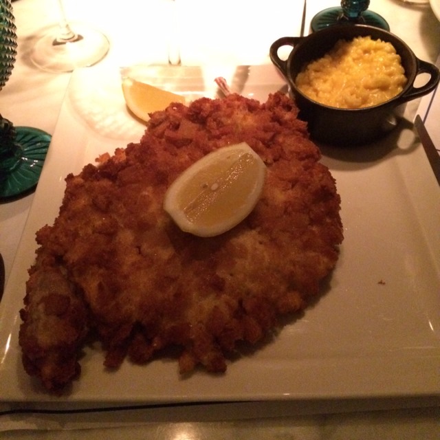 Veal Milanese With Saffron Risotto from Brigite's on #foodmento http://foodmento.com/dish/13502
