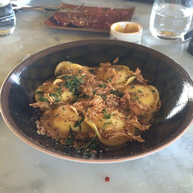 Jerusalem Artichoke Ravioli - For the Table​ at Duck & Waffle on #foodmento http://foodmento.com/place/5379