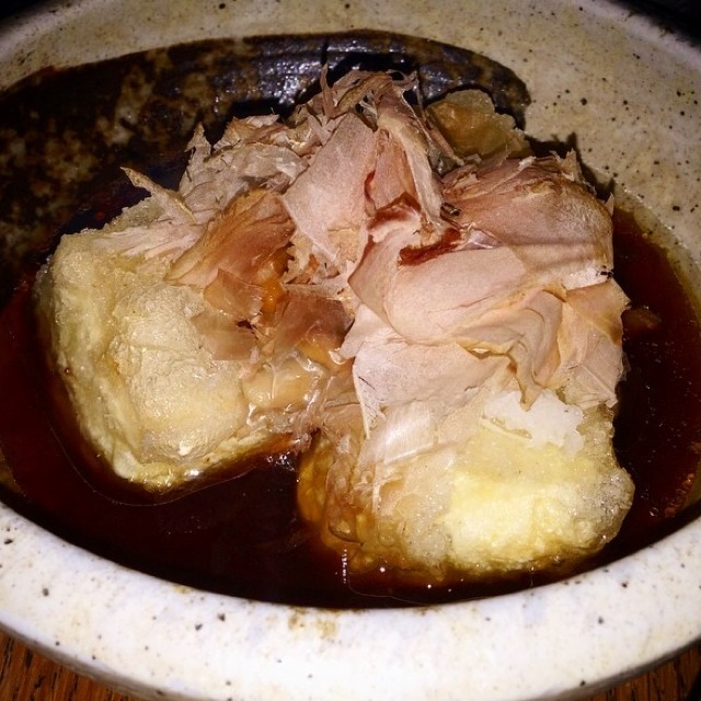 Agedashi Tofu, Bonito Flakes from Sakagura on #foodmento http://foodmento.com/dish/14260