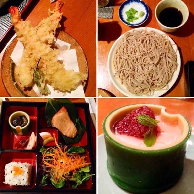Fish - Lunch Box (Salmon, Shrimp Tempura, Soba Noodles, Milk Tofu) from Sobaya on #foodmento http://foodmento.com/dish/14322