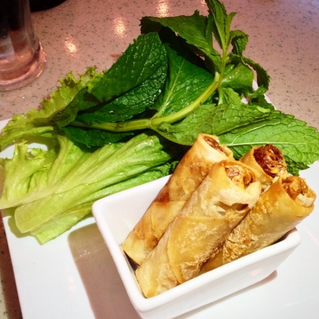 Spring Rolls w/ Mint & Lettuce Cha Gio at Xe Lửa Vietnamese Restaurant on #foodmento http://foodmento.com/place/3460
