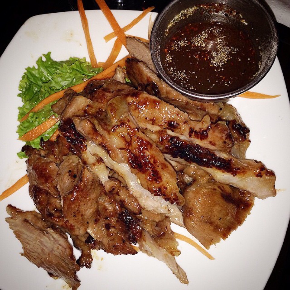 Moo Yang (Grilled Marinated Pork) at Larb Ubol (CLOSED) on #foodmento http://foodmento.com/place/4335