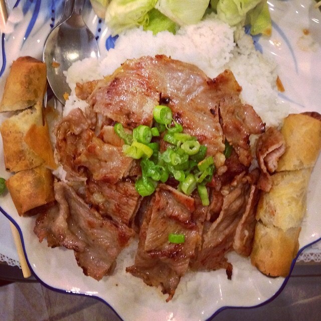 Thit Nuong (Grilled Pork) Over Rice  from Pho Tan Hoa  on #foodmento http://foodmento.com/dish/17983